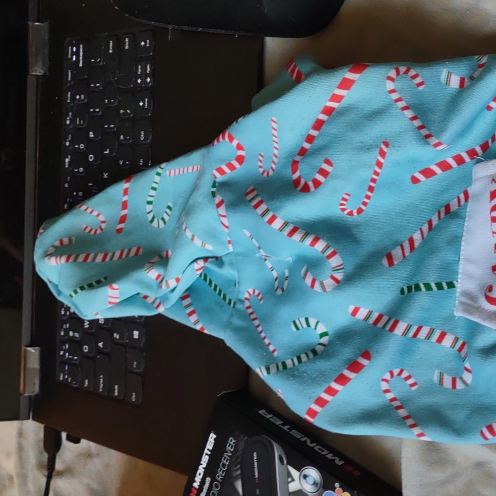 Dog Christmas Hoodie Sweater candy cane cutie size S